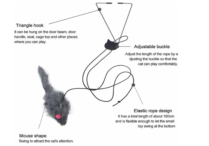 Indoor Bouncing Retractable Interactive Bouncing Cat Toy