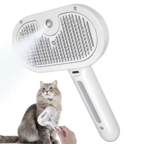Self-Cleaning Rechargeable Grooming Comb for Cats