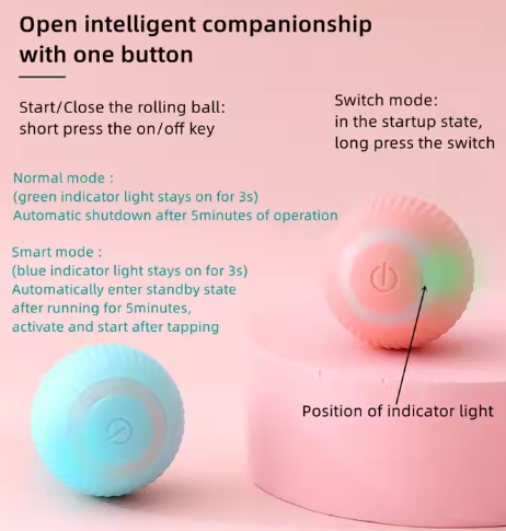 Interactive Smart Cat Toy – Automatic Rolling Ball for Pets