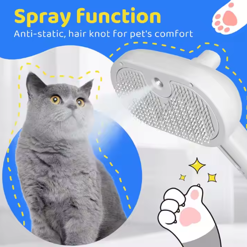 Self-Cleaning Rechargeable Grooming Comb for Cats