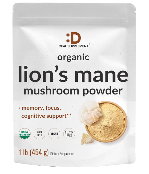 Organic Hericium ErinaceusLions Mane Mushroom Powder Boost Brain Health